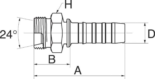 Pièces agricoles - Hydraulique - Racc. à sertir DN16-M26x1,5