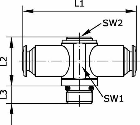 Pièces agricoles - Pièce pneumatique - Raccord enfichable T 6x1/8"