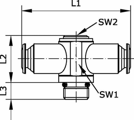 Pièces agricoles - Pièce pneumatique - Raccord enfichable T 6x1/8"