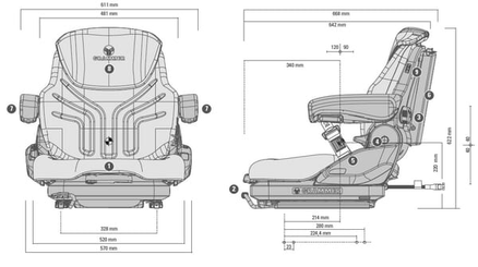 Pièces agricoles - Pièce divers - Siège Primo XM Plus PVC Grammer