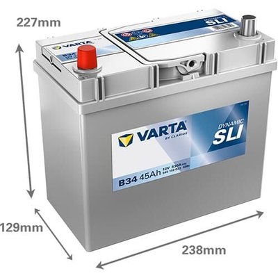 Pièces agricoles - Eclairage - Battery 12V 45Ah 330A B34 VARTA Dynamic SLI