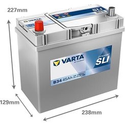 Pièces agricoles - Eclairage - Battery 12V 45Ah 330A B34 VARTA Dynamic SLI