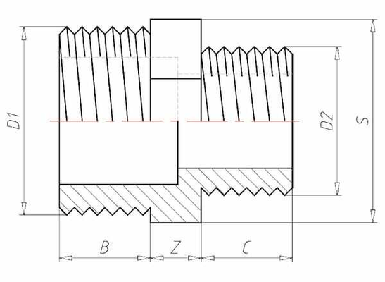 Pièces agricoles - Hydraulique - Réducteur 2xM 1 1/4" x 1"