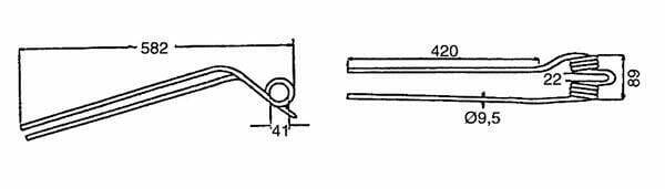 Pièces agricoles - Fenaison & élevage - Dent d'andaineuse rotative G. int.