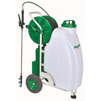 Materiels - Pulvérisateur porté - PULVERISATEUR 50L A BATTERIE SUR ROUES "PILA50" + TUYAU 50M