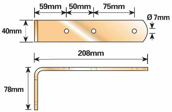 Pièces agricoles - Eclairage - Mudguard bracket 200mm