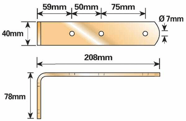 Pièces agricoles - Eclairage - Mudguard bracket 200mm