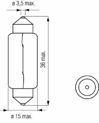 Pièces agricoles - Eclairage - Ampoule 24V 5W SV8,5