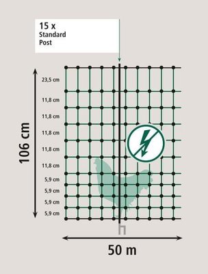 Pièces agricoles - Cloture,Jardin & Sylviculture - Filet volaille 106cm 50m DP vert
