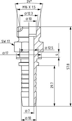 Pièces agricoles - Hydraulique - Raccord DN10-M16x1,5 Linde