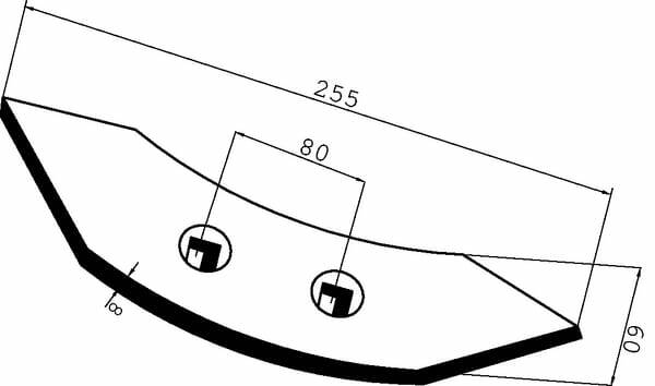 Pièces agricoles - Travail du sol - Soc 60x8x255 EA 80 Fortschritt