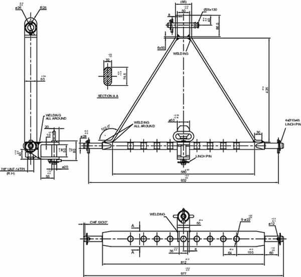 Pièces agricoles - Tracteur pièce adaptable - Barre à trous et rotule 3 points Cat. 2