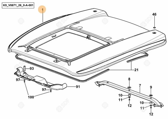 Pièces agricoles - Cabine et structure - TOIT