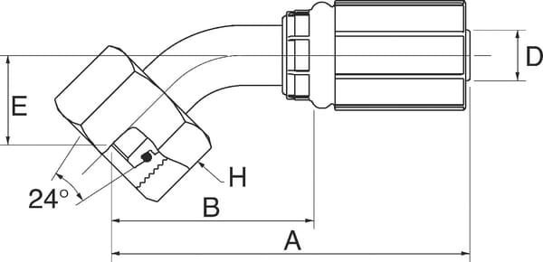 Pièces agricoles - Hydraulique - Racc. à sertir 45° DN32-M45x2