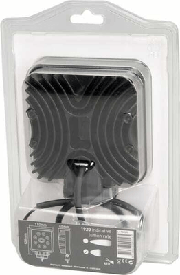 Pièces agricoles - Eclairage - Phare de travail LED carré 24W 1920lm, 10/30V, 110x45x110mm faisceau large 8 LED Kramp