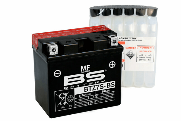 Pièces Quad & Motos - Electrique - Batterie BS BATTERY sans entretien avec pack acide - BTZ7S-BS