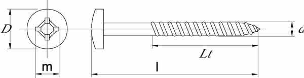 Pièces agricoles - Fasteners - Vis à bois, Ø 5x16 mm, PZ2, bac, acier