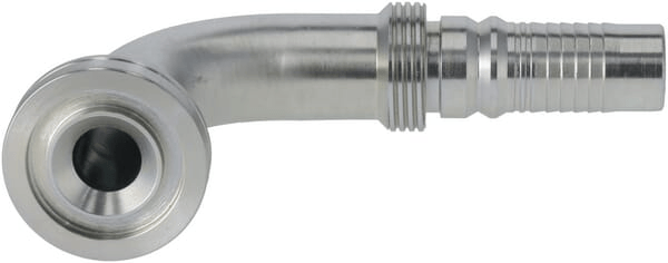 Pièces agricoles - Hydraulique - Raccord à sertir 4SH-DN20 avec flasque ø41,3 mm 90°