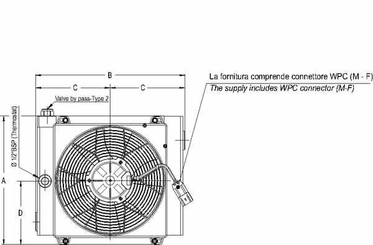Pièces agricoles - Hydraulique - Refroidisseur.huile (12V) 48-60°C MV-1
