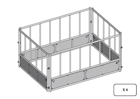 Materiels - Râtelier - PACK DE 4 RATELIER BASIC VACHE PASSAGE TETE "PT" 2X3M