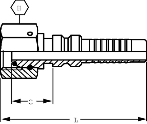 Pièces agricoles - Hydraulique - Raccord à sertir 4SH-DN32-1,1/4" BSP