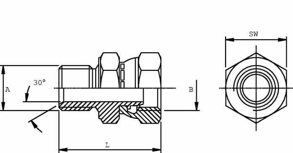 Pièces agricoles - Hydraulique - Adaptateur M16 x M18