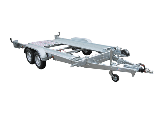 Materiels - Remorque voiture - PORTE VOITURE 394x190x14 avec grandes rampes amovibles PTAC : 2000 kg avec 2 cales et 1 treuil inclus