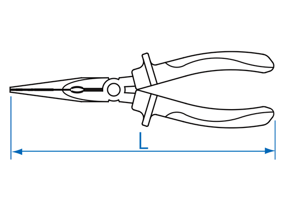 Outils - Outils divers - Pince à becs demi-ronds 200mm isolées VDE EN60900