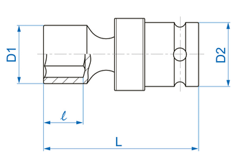 Outils - Outils divers - Douille choc 1/2" à cardan 10mm