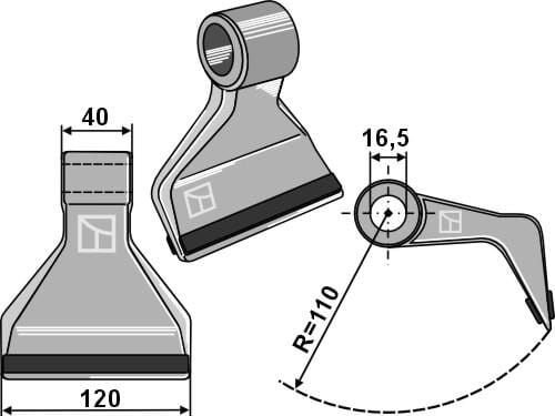 Pièces agricoles - Aménagements paysagers - Hammer flail PTA coated, suitable for Agricom