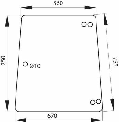 Pièces agricoles - Tracteur pièce adaptable - Vitre latérale p/