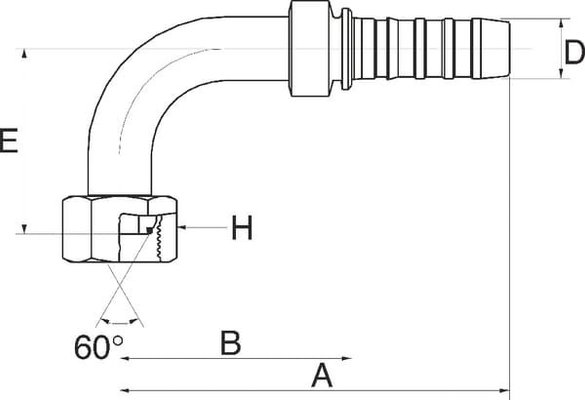 Pièces agricoles - Hydraulique - Racc. à sertir 90° DN16-5/8 BSP