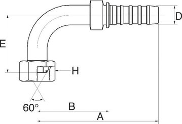 Pièces agricoles - Hydraulique - Racc. à sertir 90° DN16-5/8 BSP