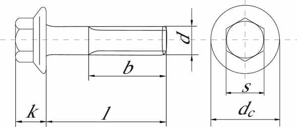 Pièces agricoles - Fasteners - Boulon hexa DIN6921 M8x12 acier galvanisé zingué 8.8