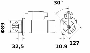 Pièces agricoles - Eclairage - Démarreur 12 V 3,2 kW 10 dents, Mahle