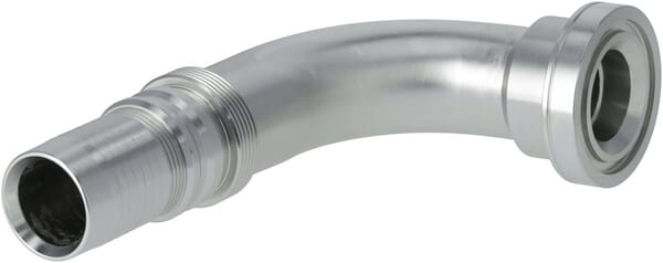 Pièces agricoles - Hydraulique - Raccord à sertir 4SH-DN40 avec flasque ø63,5 mm 90°
