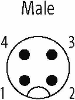 Pièces agricoles - Electricité - Connecteur à brides, M12, 4 pôles