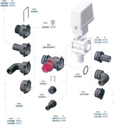 Pièces agricoles - Pièce Pulvérisateur - Raccord de tuyau droit 50 mm avec connexion femelle T6