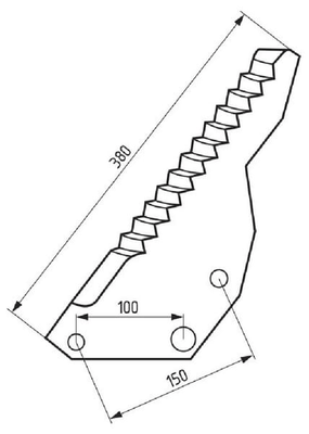 Pièces agricoles - Fenaison & élevage - Lame de rotor, 377 x 128 x 5, convient pour Pöttinger