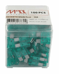 Pièces agricoles - Eclairage - Fusible lame standard 30A longueur 20mm vert pack 100x iMaXX
