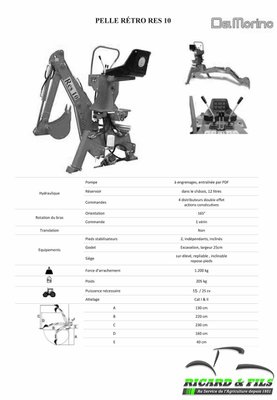 Materiels - Pelle portée - Pelle portée Del Morino RES10