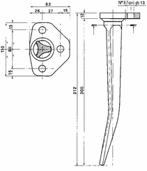 Pièces agricoles - Travail du sol - Dent herse AV. p/Amazone Altern.