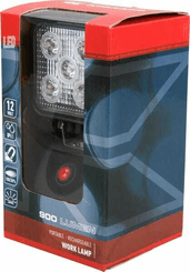 Pièces agricoles - Eclairage - Phare de travail LED rechargeable 15W 900lm poignée + interrupteur