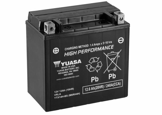 Pièces Quad & Motos - Electrique - Batterie YUASA sans entretien avec pack acide - YTX14H-BS