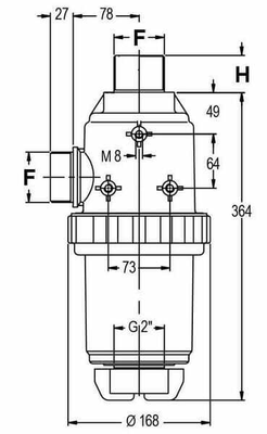 Pièces agricoles - Pièce Pulvérisateur - Filtre d'aspiration 2"M 260 l/min 50 mailles