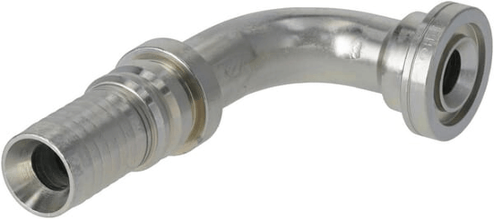 Pièces agricoles - Hydraulique - Raccord à sertir 4SH-DN25 avec flasque ø41,3 mm 90°