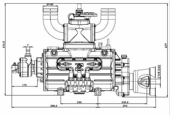 Pièces agricoles - Fertilisation & Lisier - Entraînement hydraulique de pompe à vide 13520 l/min avec lubrification automatique et Ballast B.P.