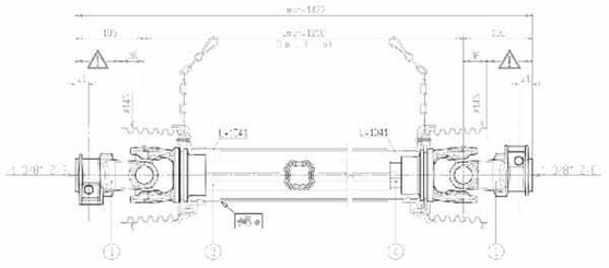 Pièces agricoles - Transmission - Arbre de transmission S4 L : 1210mm, Bondioli&Pavesi