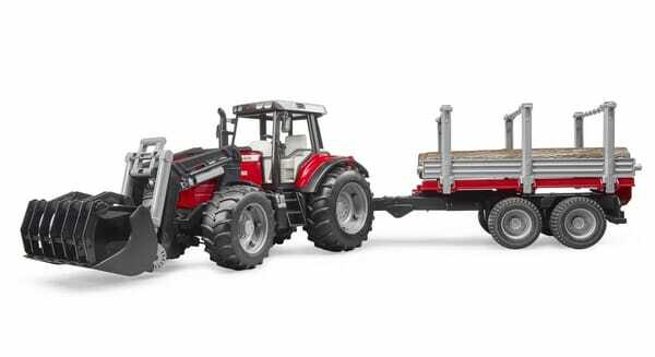Loisirs - Jouets - Massey Ferguson 7480 avec chargeur frontal et remorque à bois