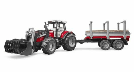 Loisirs - Jouets - Massey Ferguson 7480 avec chargeur frontal et remorque à bois